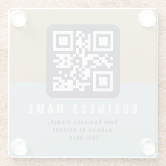 Editierbare moderne QR-Codevorlage | Farbmangel Glasuntersetzer (Rückseite)