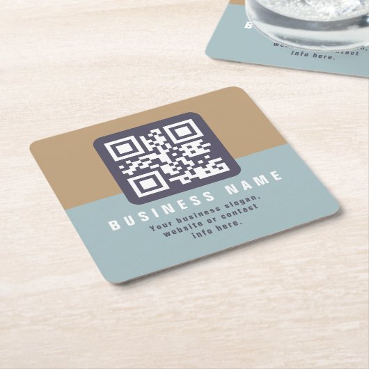 Editierbare moderne QR-Codevorlage | Farbmangel Rechteckiger Pappuntersetzer (angewinkelt)