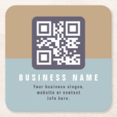 Editierbare moderne QR-Codevorlage | Farbmangel Rechteckiger Pappuntersetzer (Vorderseite)