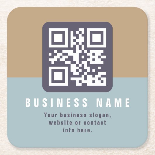 Editierbare moderne QR-Codevorlage | Farbmangel Rechteckiger Pappuntersetzer (Vorderseite)