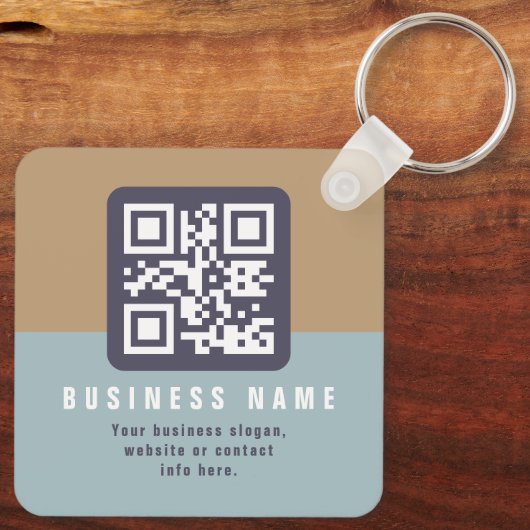 Editierbare moderne QR-Codevorlage | Farbmangel Schlüsselanhänger (Rückseite)