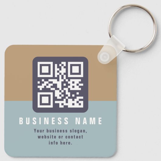 Editierbare moderne QR-Codevorlage | Farbmangel Schlüsselanhänger (Rückseite)