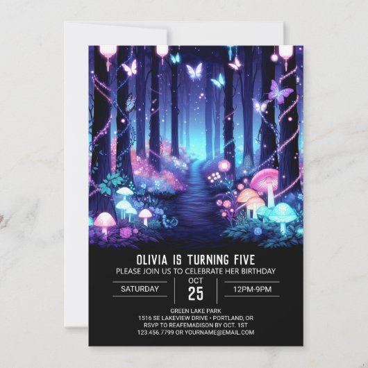 Editierbare moderne Woodland Digital Geburtstag Einladung (Vorderseite)