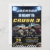 Editierbare Monster Truck Boys Geburtstagsparty Einladung (Vorderseite)