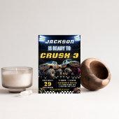 Editierbare Monster Truck Boys Geburtstagsparty Einladung