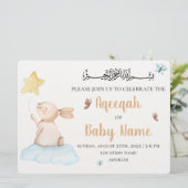 Editierbare Niedliche neutrale Aqeeqah-Einladungsk Einladung (Stehend Vorderseite)