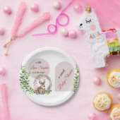 Editierbare Niedliche Woodland Babydusche Teller (Party)