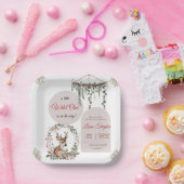 Editierbare Niedliche Woodland Babydusche Teller (Party)