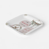 Editierbare Niedliche Woodland Babydusche Teller (Gewinkelt)