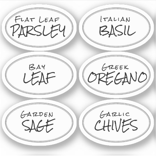Editierbare Oval-Gewürzmarken nach Maß mit Grenzen Aufkleber (Vorderseite)