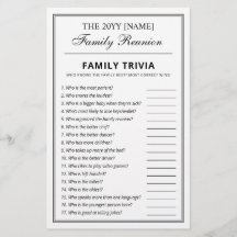 Editierbare Party Games Trivia & Bingo Family Wied