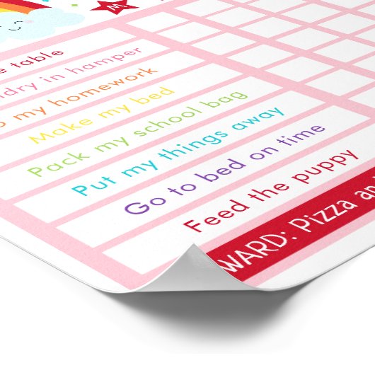 Editierbare Rainbow Rewards Chart Poster (Ecke)