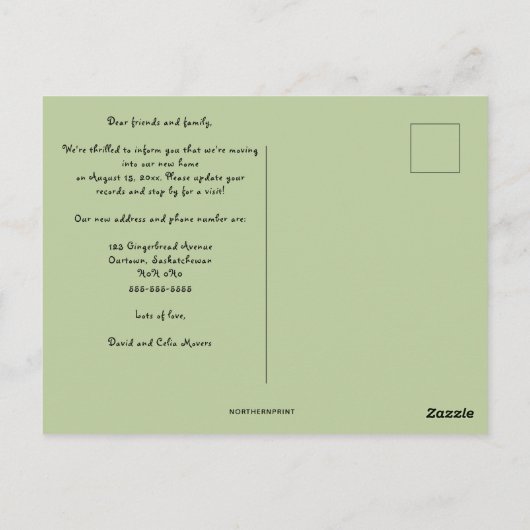 Editierbare Reihe von Häusern Wir bewegen Ankündig Postkarte (Rückseite)