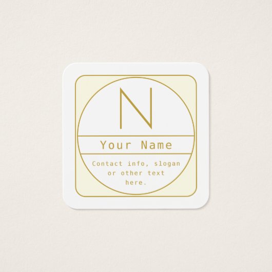 Editierbare Retro-moderne Designvorlage Gold & Wei (Vorderseite)