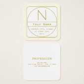 Editierbare Retro-moderne Designvorlage Gold & Wei (Vorne & Hinten)