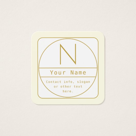 Editierbare Retro-moderne Designvorlage Gold & Wei (Vorderseite)