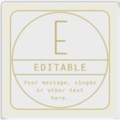 Editierbare Retro-moderne Designvorlage Gold & Wei Aufkleber (Vorderseite)