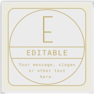 Editierbare Retro-moderne Designvorlage Gold & Wei Aufkleber