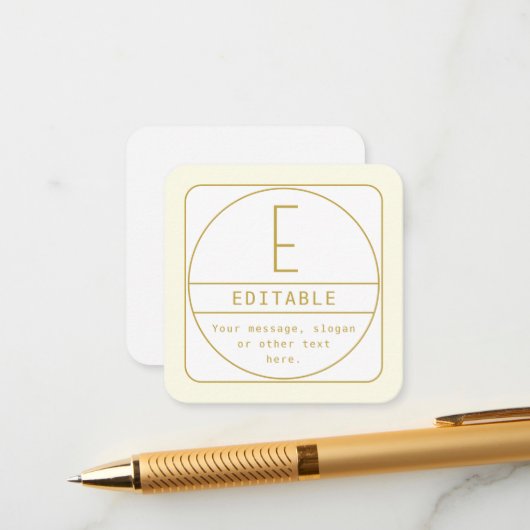 Editierbare Retro-moderne Designvorlage Gold & Wei Begleitkarte (Vorderseite/Rückseite Beispiel)