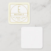 Editierbare Retro-moderne Designvorlage Gold & Wei Begleitkarte (Vorne/Hinten)