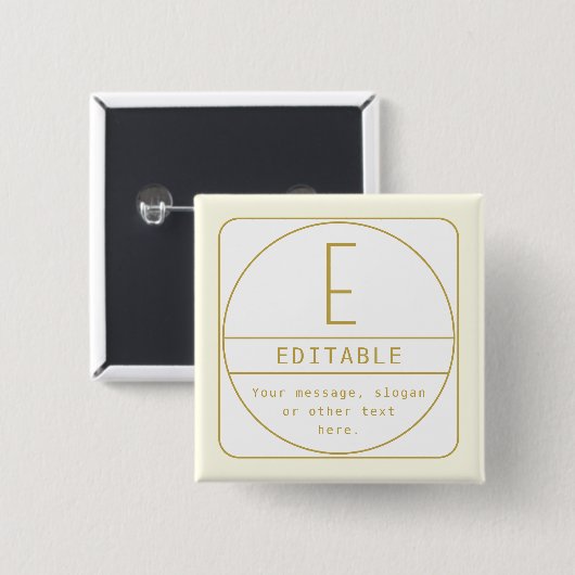 Editierbare Retro-moderne Designvorlage Gold & Wei Button (Vorne & Hinten)