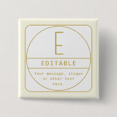 Editierbare Retro-moderne Designvorlage Gold & Wei Button (Vorderseite)
