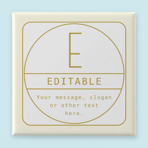 Editierbare Retro-moderne Designvorlage Gold & Wei Button