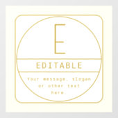 Editierbare Retro-moderne Designvorlage Gold & Wei Fensteraufkleber (Blatt)