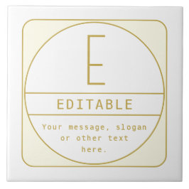 Editierbare Retro-moderne Designvorlage Gold & Wei Fliese