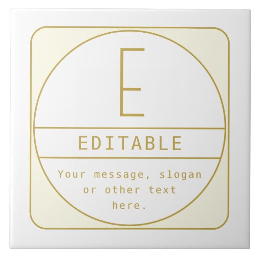 Editierbare Retro-moderne Designvorlage Gold & Wei Fliese (Vorderseite)