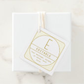 Editierbare Retro-moderne Designvorlage Gold & Wei Geschenkanhänger (Beispiel)