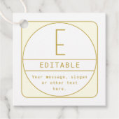 Editierbare Retro-moderne Designvorlage Gold & Wei Geschenkanhänger (Vorderseite)