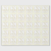 Editierbare Retro-moderne Designvorlage Gold & Wei Geschenkpapier (Flach)