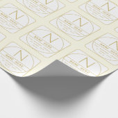 Editierbare Retro-moderne Designvorlage Gold & Wei Geschenkpapier (Ecke)