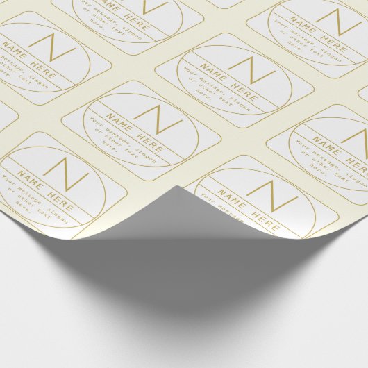 Editierbare Retro-moderne Designvorlage Gold & Wei Geschenkpapier (Ecke)