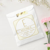 Editierbare Retro-moderne Designvorlage Gold & Wei Geschenktütchen (Versiegelt)