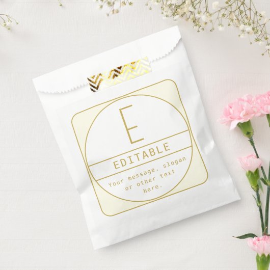 Editierbare Retro-moderne Designvorlage Gold & Wei Geschenktütchen (Versiegelt)