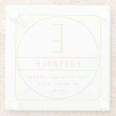 Editierbare Retro-moderne Designvorlage Gold & Wei Glasuntersetzer (Rückseite)