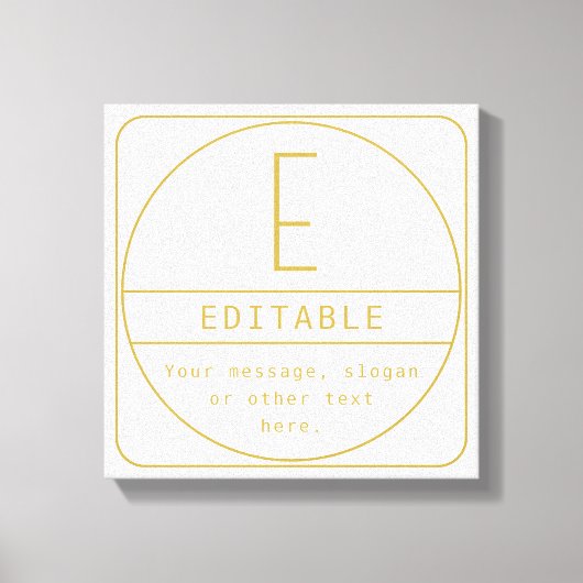 Editierbare Retro-moderne Designvorlage Gold & Wei Leinwanddruck (Vorderseite)