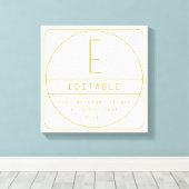 Editierbare Retro-moderne Designvorlage Gold & Wei Leinwanddruck (Insitu (Holzboden))