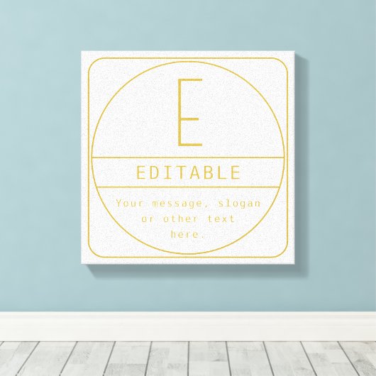 Editierbare Retro-moderne Designvorlage Gold & Wei Leinwanddruck (Insitu (Holzboden))