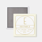 Editierbare Retro-moderne Designvorlage Gold & Wei Magnet (Vorderseite/Rückseite)