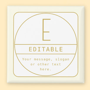Editierbare Retro-moderne Designvorlage Gold & Wei Magnet