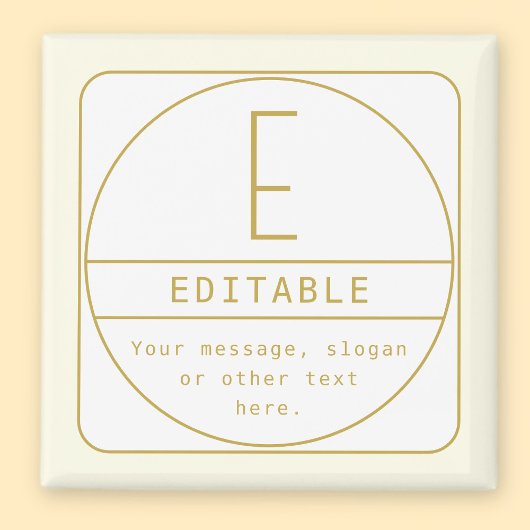 Editierbare Retro-moderne Designvorlage Gold & Wei Magnet