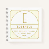 Editierbare Retro-moderne Designvorlage Gold & Wei Notizblock (Vorderseite)