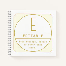 Editierbare Retro-moderne Designvorlage Gold & Wei Notizblock