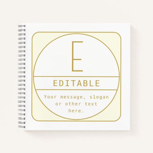 Editierbare Retro-moderne Designvorlage Gold & Wei Notizblock (Vorderseite)