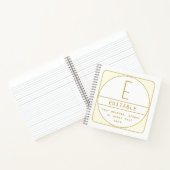 Editierbare Retro-moderne Designvorlage Gold & Wei Notizblock (Innenseite)