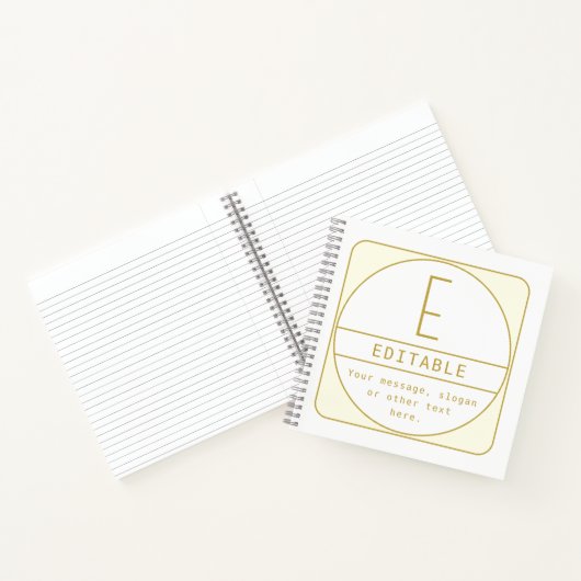 Editierbare Retro-moderne Designvorlage Gold & Wei Notizblock (Innenseite)