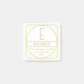 Editierbare Retro-moderne Designvorlage Gold & Wei Post-it Klebezettel (Vorderseite)